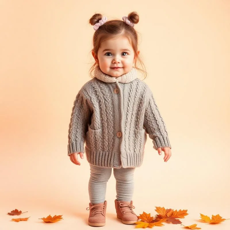 Comfortable toddler girl knit cardigan set